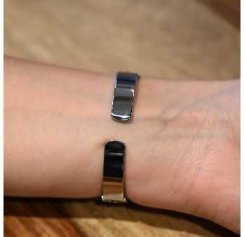 Montre bracelet Ernest losanges noirs et argentés