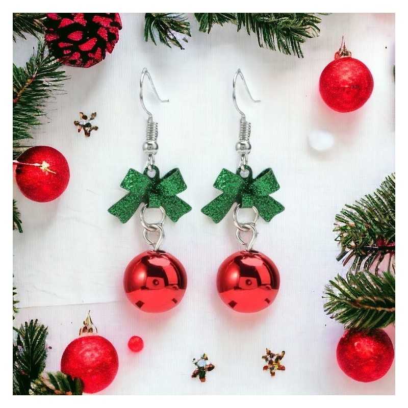 Boucles d'oreilles Fantaisie boules de Noël