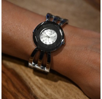 Montre bracelet Ernest argentée cadran miroir