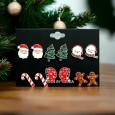 Lot de 6 paires de boucles d'oreilles de Noël