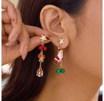 Boucles d'oreilles fantaisie pendantes de Noël