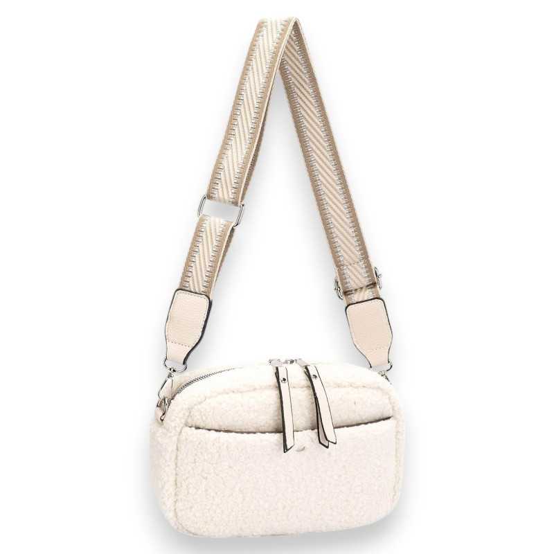 Sac bandoulière bouclette Blanc cassé de chez David Jones