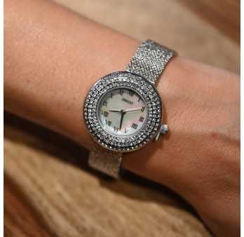 Montre bijou Ernest bracelet métal cadran strass