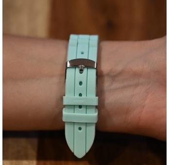 Montre Ernest silicone vertd'eau cadran strass