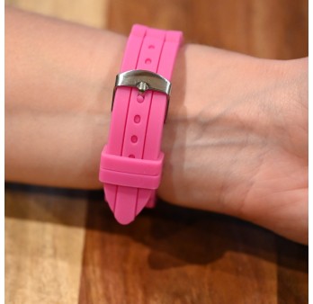 Montre Ernest silicone fuchsia cadran strass