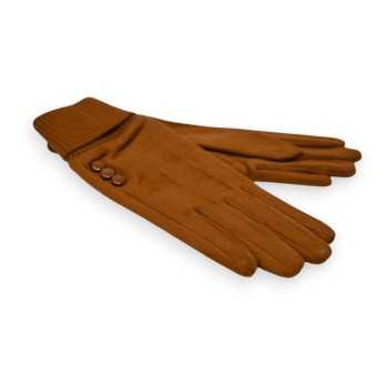 Gants élégants bi-matière camel