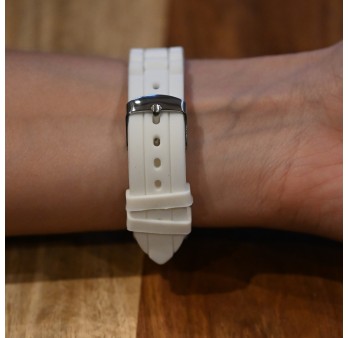 Montre Ernest silicone blanc cadran strass
