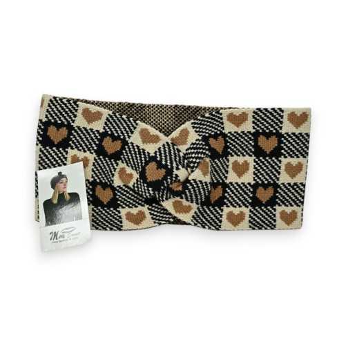 Bandeau hiver vintage cœurs