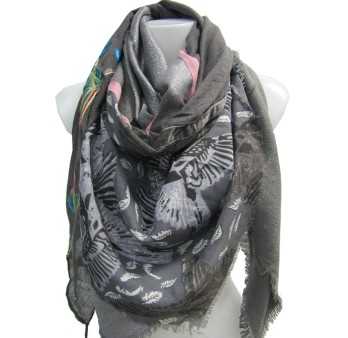 Écharpe Carrée Patchwork Multiface Gris
