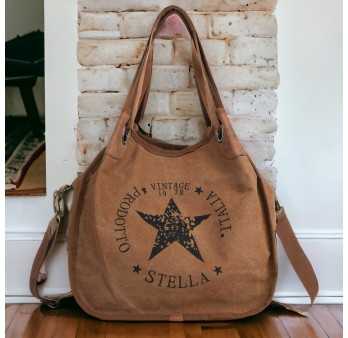 Sac Stella Vintage Camel Toile Étoile