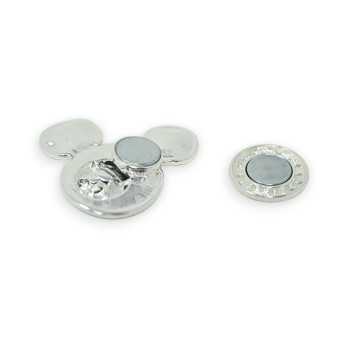 Broche Argentée tête de souris Magnétique