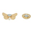 Broche Magnétique Papillon Arc-en-Ciel Perle