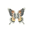 Broche Magnétique Papillon Argentée Vintage