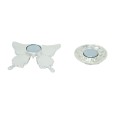 Broche Magnétique Papillon Argentée Vintage