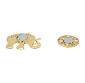 Broche Éléphant Marron Fleurie Magnétique