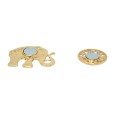 Broche Éléphant Marron Fleurie Magnétique