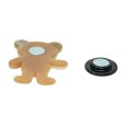 Broche Magnétique Ours Nœud Papillon Résine Beige