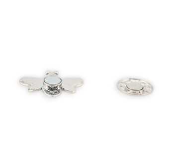 Broche Abeille Magnétique Argentée avec Strass