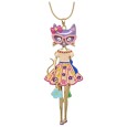 Collier doré Chat Fantaisie Robe Fleurie