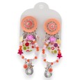 Boucles d'oreilles Ikita Bohème Floral Corail