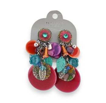 Boucles d'oreilles clips Ikita Bohème Multicolore