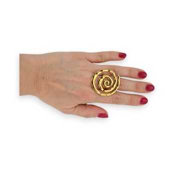 Bague acier inoxydable Spirale Dorée Ajustable