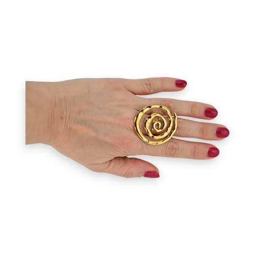 Bague acier inoxydable Spirale Dorée Ajustable