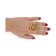 Bague acier inoxydable Spirale Dorée Ajustable