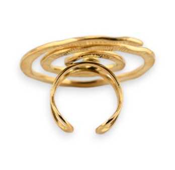 Bague acier inoxydable Spirale Dorée Ajustable