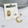 Boucles d'Oreilles Créoles Multi-Anneaux acier inoxydable Doré