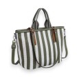 Sac à Main Donna Aléssia Bi-Matière Kaki & Blanc