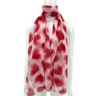 Foulard Romance Cœurs Rouge