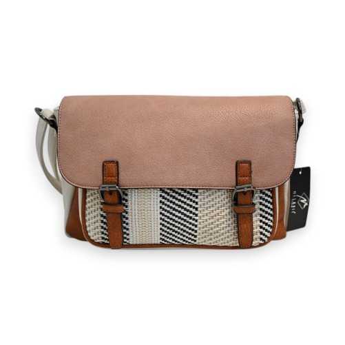 Sac bandoulière Mélanie Paris Style Cartable Tricolore Pastel