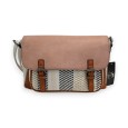 Sac bandoulière Mélanie Paris Style Cartable Tricolore Pastel