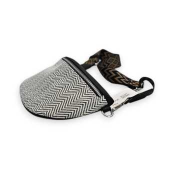 Sac Banane Chevron Noir et Blanc