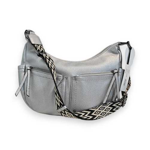Sac Bandoulière Argenté Multi-Poches Melanie Paris