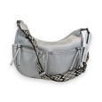 Sac Bandoulière Argenté Multi-Poches Melanie Paris