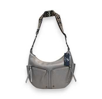 Sac Bandoulière Argenté Multi-Poches Melanie Paris