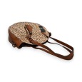 Sac rond Mélanie Paris motif chevron camel