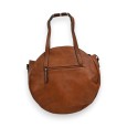 Sac rond Mélanie Paris motif chevron camel