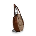Sac rond Mélanie Paris motif chevron camel