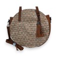 Sac rond Mélanie Paris motif chevron camel