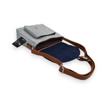 Sac bandoulière Mélanie Paris Lin Marine Lurex