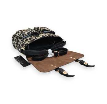 Sac Bandoulière Léopard Noir Mélanie Paris