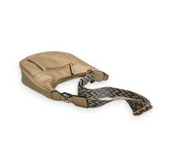 Sac Bandoulière Forme Banane Doré Mélanie Paris