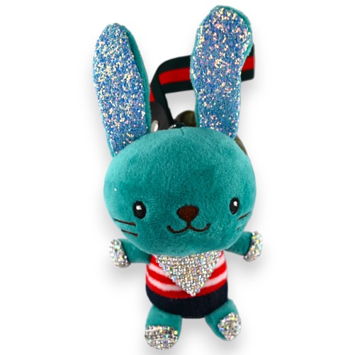 Porte clés doudou vert canard strass