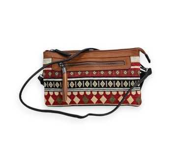 Sac bandoulière ethnique Mélanie Paris camel
