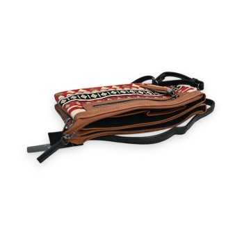 Sac bandoulière ethnique Mélanie Paris camel