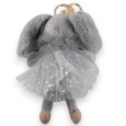 Porte-clés petit lapin gris tutu