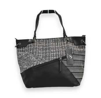 Sac à Main Patchwork Mélanie Paris Noir et Gris
